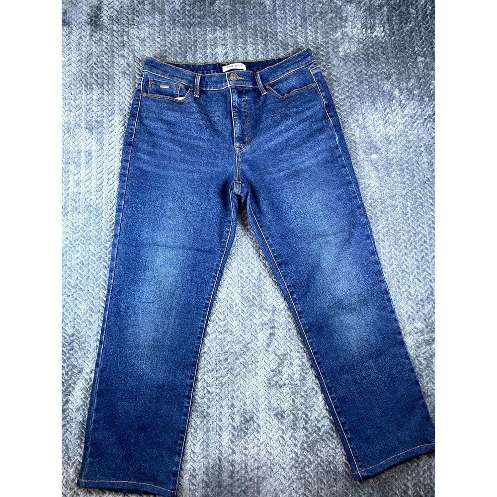 Nine West Jeans Womens 10 Blue Denim Stretch Straight Leg Streetwear High Rise